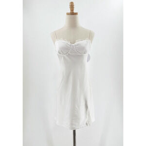 Princess Polly Womens Mini Satin/Lace Slip Dress Size 4 Coquette Dainty Feminine